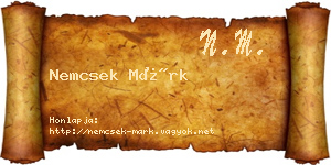 Nemcsek Márk névjegykártya